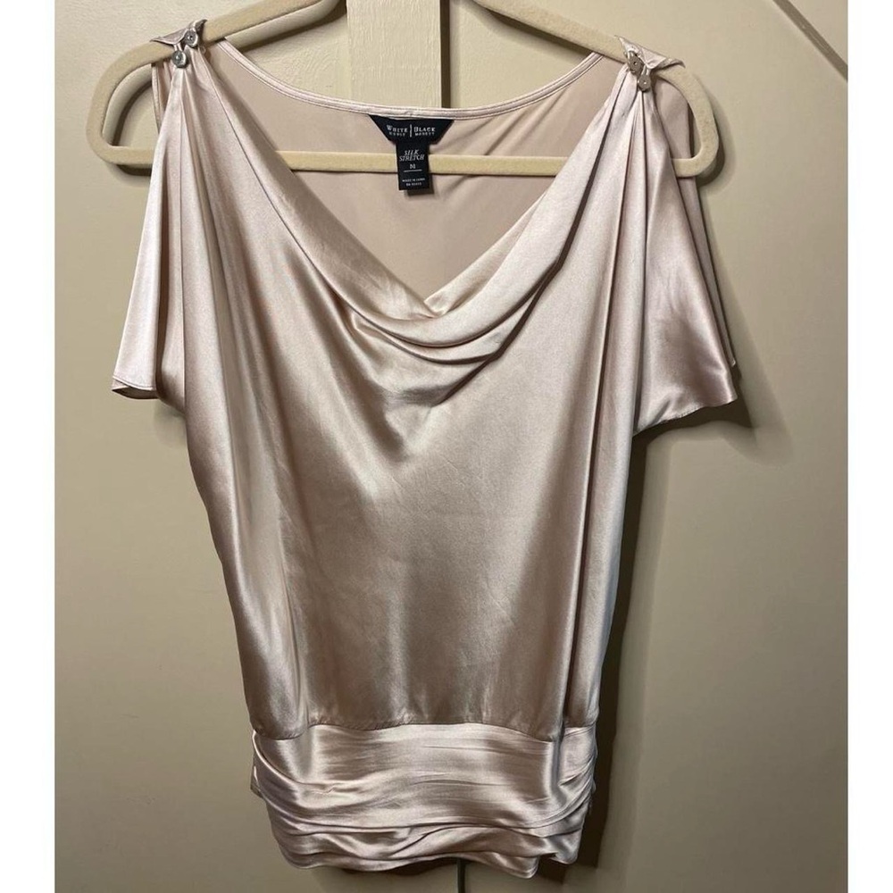WHBM silk gold top
